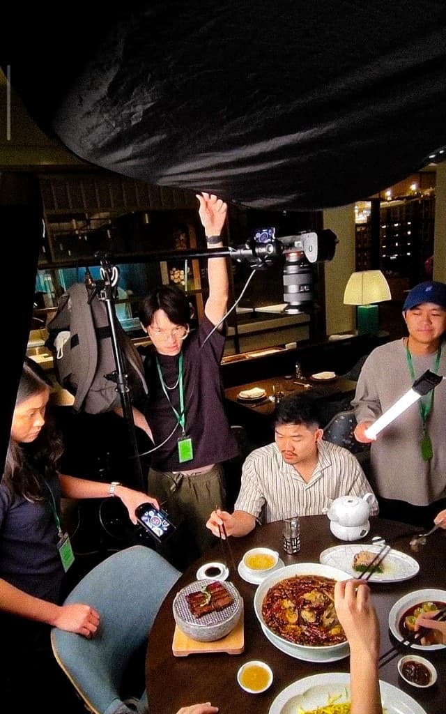 Person Edge team on a food content shoot