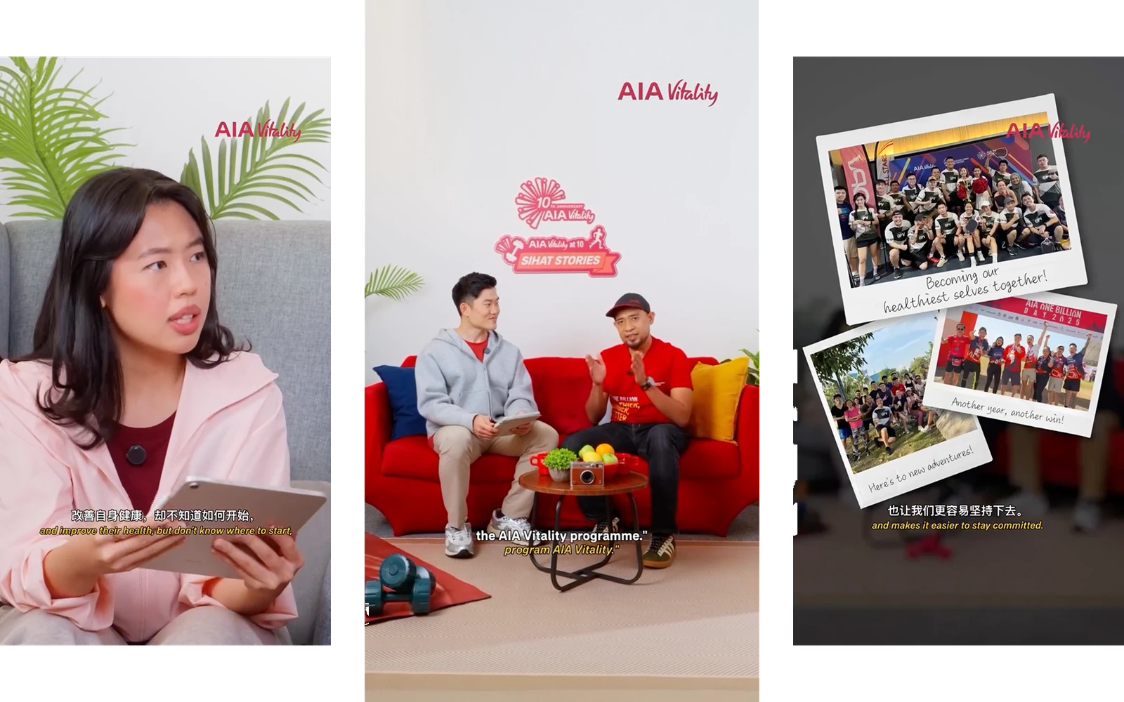 AIA Vitality Sihat Stories — interview and community moments